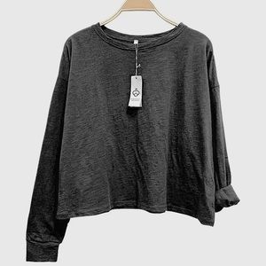 Gray Cotton Long Sleeve